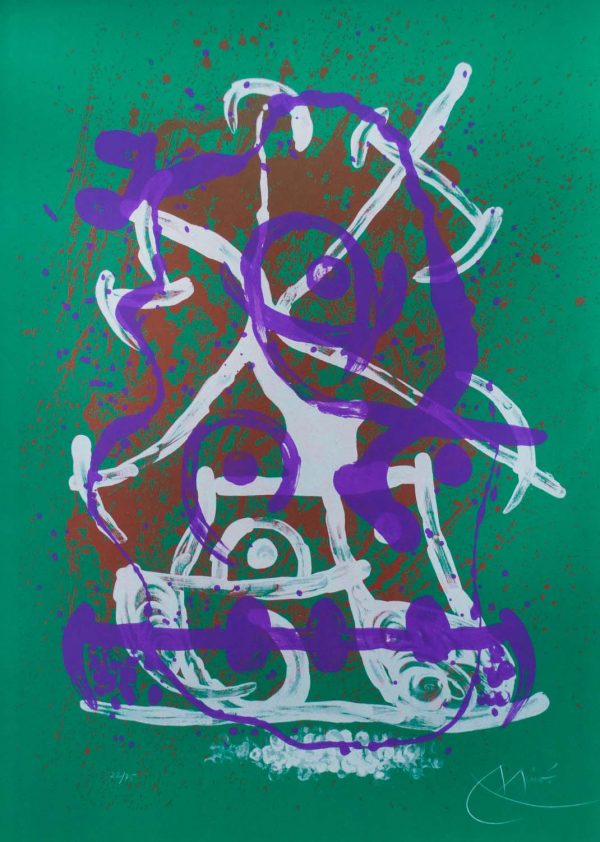 Joan Miró Horse Ride-Green, Violet, Brown 293