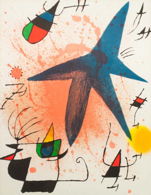 Joan Miró Litografia original V: "Joan Miró Lithographs Volume I", printed in France by Mourlot 1655